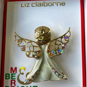 Liz Claiborne Jeweled Angel Brooch